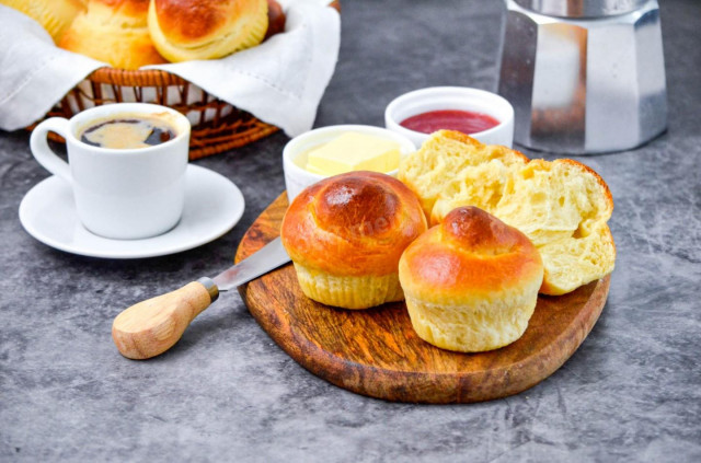 Homemade brioche buns