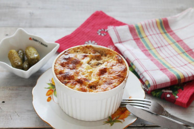 Moussaka with minced meat and potatoes