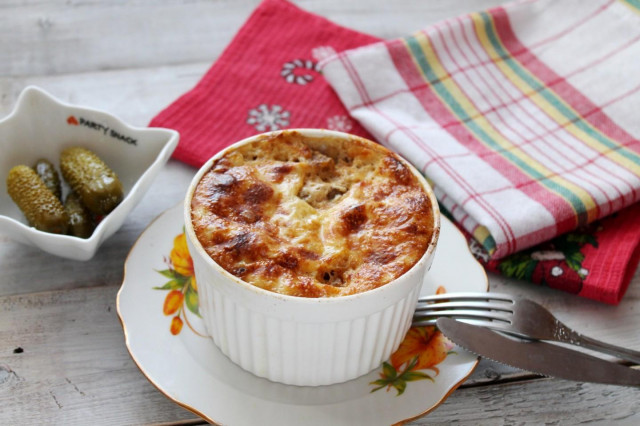 Moussaka with minced meat and potatoes