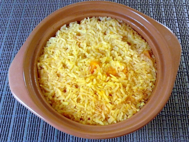 Stewed rice with pumpkin