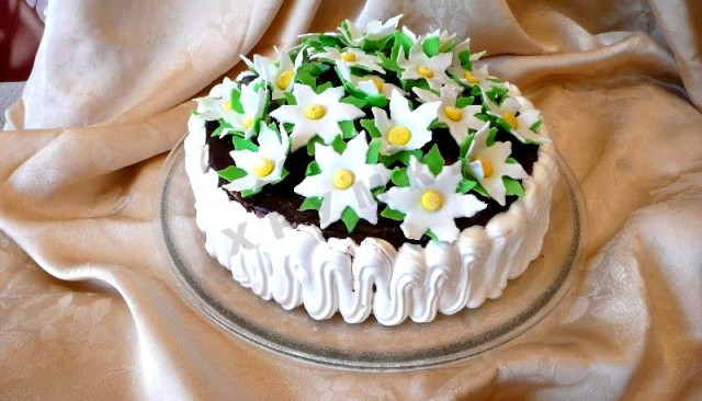 Bride cake with flowers yogurt