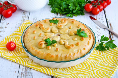 Pie with canned pink salmon