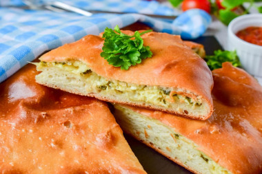 Ossetian pie with cheese and greens