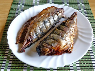 Barbecue fish in marinade