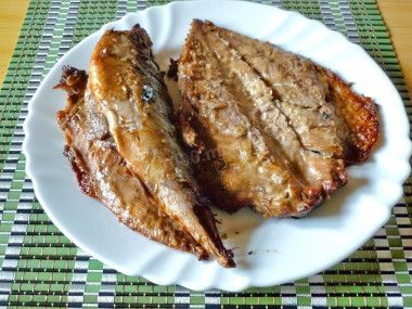 Barbecue fish in marinade