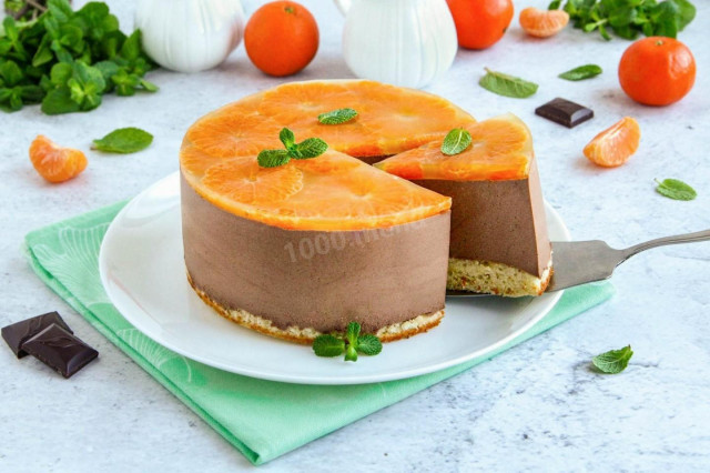 Mousse cake for beginners tangerine chocolate