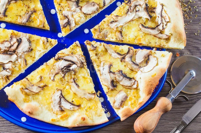 Vegan pizza with vegan mozzarella cheese