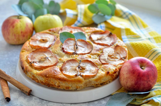 Diet charlotte PP with apples and cottage cheese without sugar