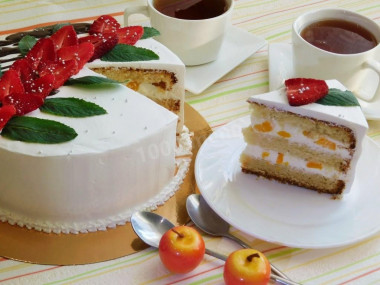 Cake with canned peaches