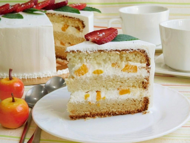 Cake with canned peaches
