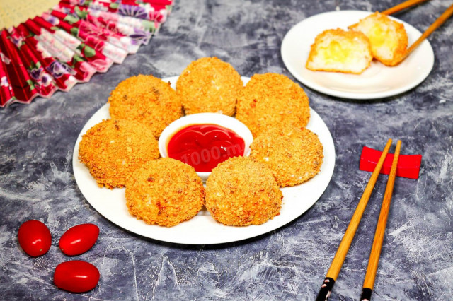 Japanese rice balls with cheese