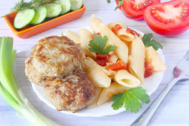Cutlets with pasta
