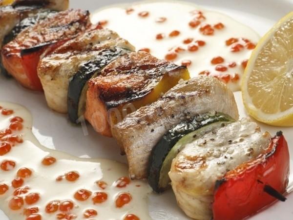 Trout kebab