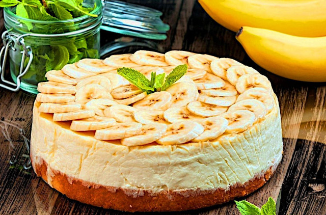 Curd banana pie