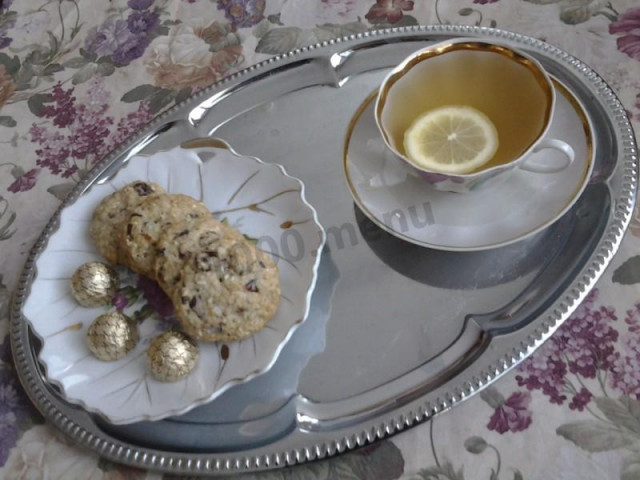 Oatmeal cookies with nuts, chocolate and dried cranberries