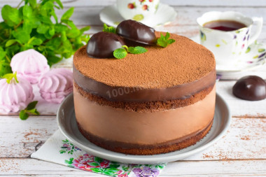 Chocolate sponge mousse cake