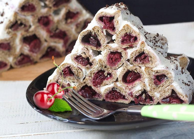 Cake Woodpile made of custard dough without eggs