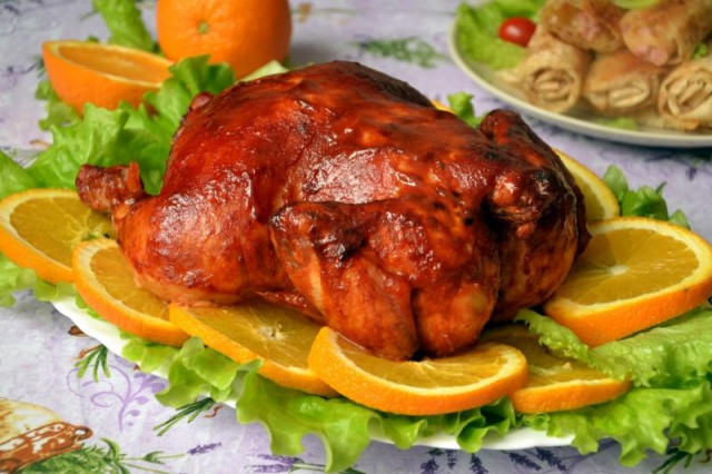 New Year's chicken in orange sauce