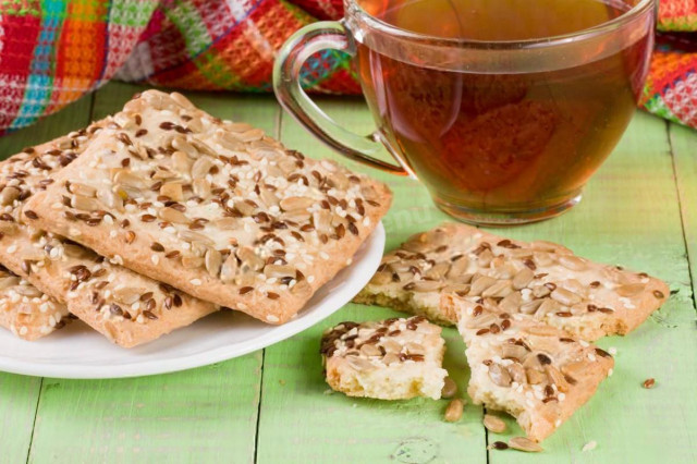 Cookies with flax seeds and sesame seeds