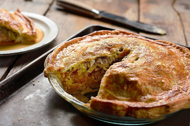 Cabbage and canned fish pie