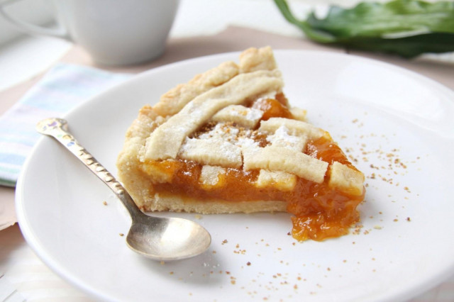 Simple pie with dried apricots