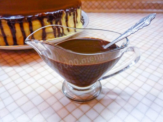 Chocolate fudge made of cocoa for cake