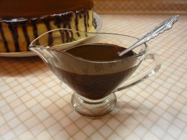 Chocolate fudge made of cocoa for cake