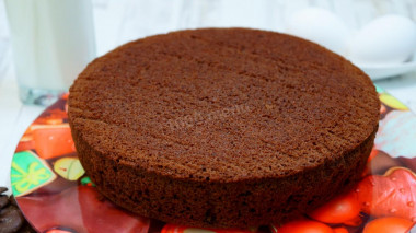 Chocolate sponge cake on kefir