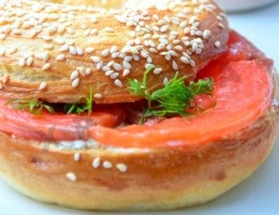 Bagels with milk with poppy seeds and sesame seeds