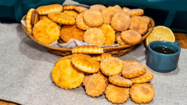 Cottage cheese cookies on sour cream with sugar and vanilla flavor