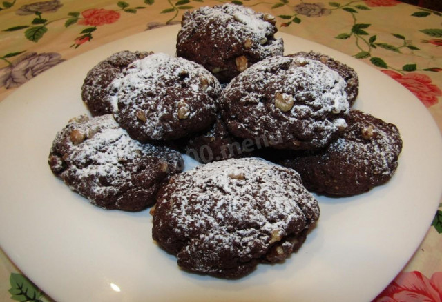 Lean chocolate-nut cookies with vanilla sugar