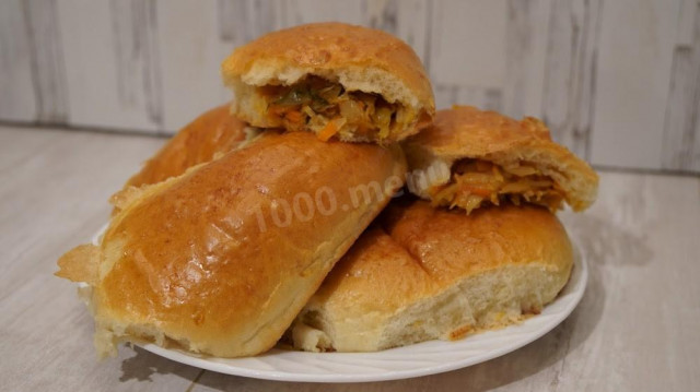 Pies with cabbage and carrot filling