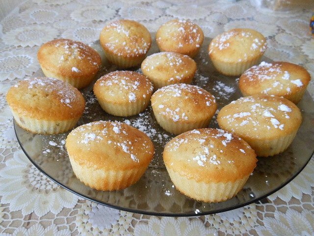 Muffins with jam filling, marmalade