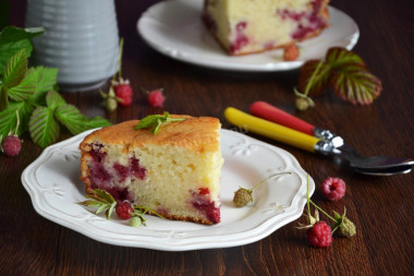 Mannikin with raspberries on kefir