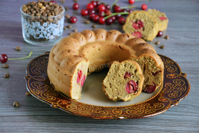 Coffee cake with cherries