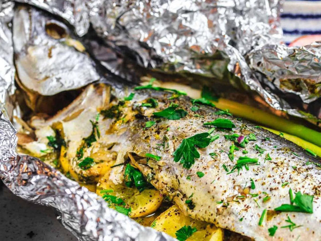 Ice fish in foil