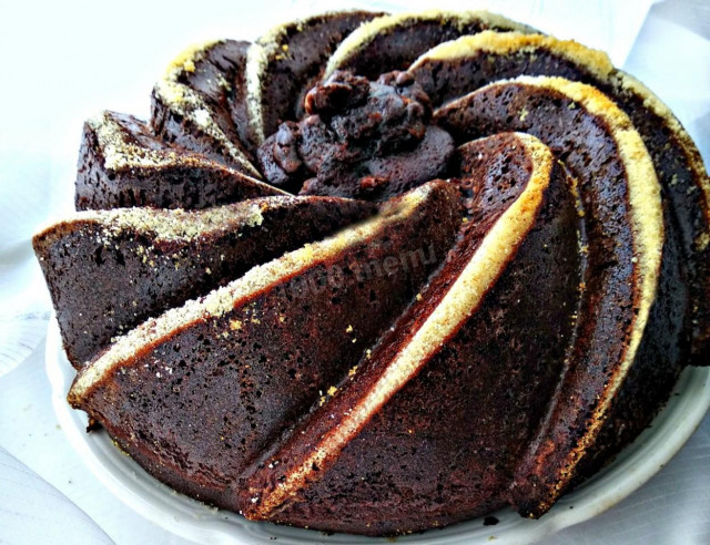Chocolate cupcake on dark beer