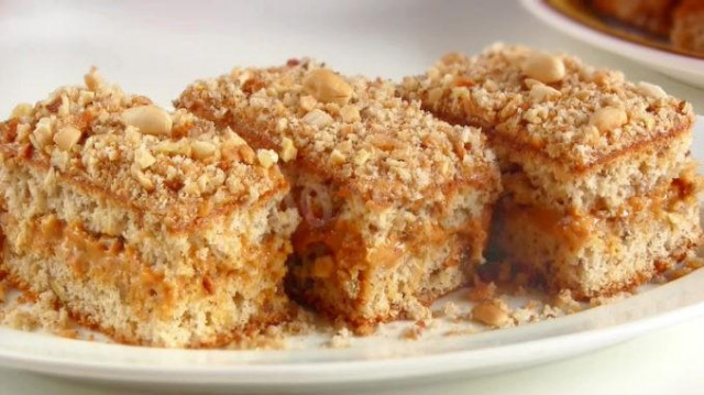 Squirrel cake with nuts and condensed milk
