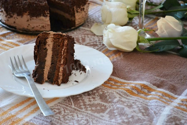 Chocolate cake with liqueur