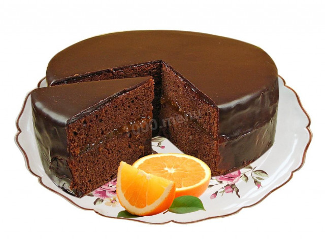 Sacher cake with orange jam