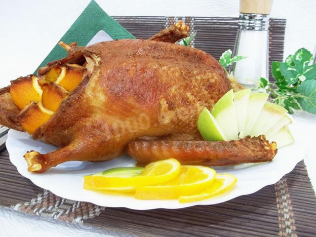 Duck with oranges in the sleeve