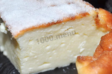 Cottage cheese casserole on starch without flour