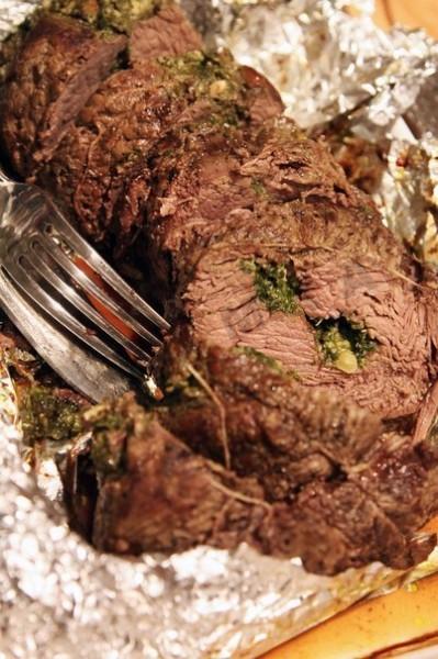 Tenderloin with parsley pesto