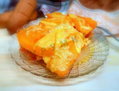 Baked pumpkin with cheese