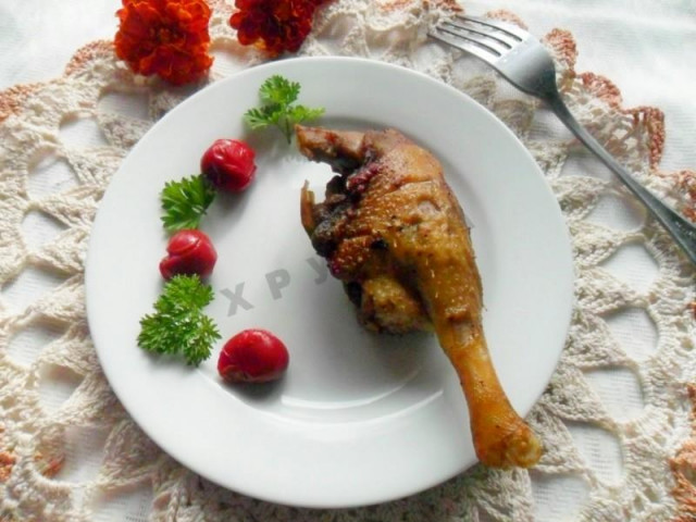 Duck with cherry