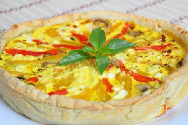 French quiche with baked vegetables
