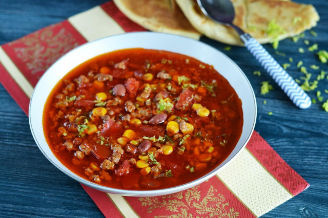 Mexican soup with beans