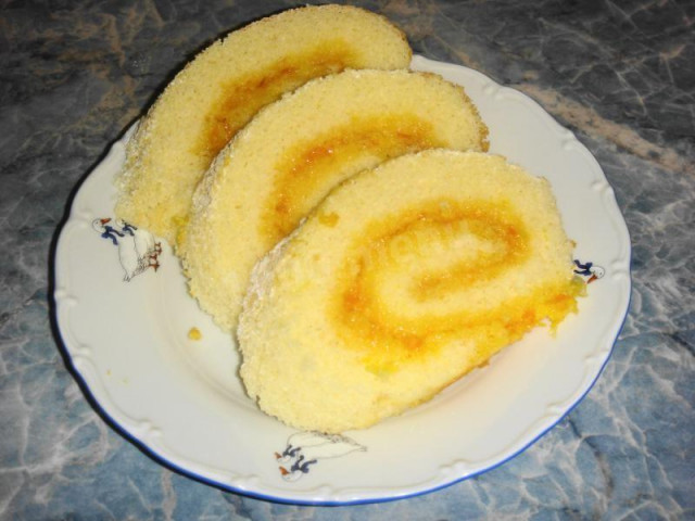 Sponge roll with orange filling