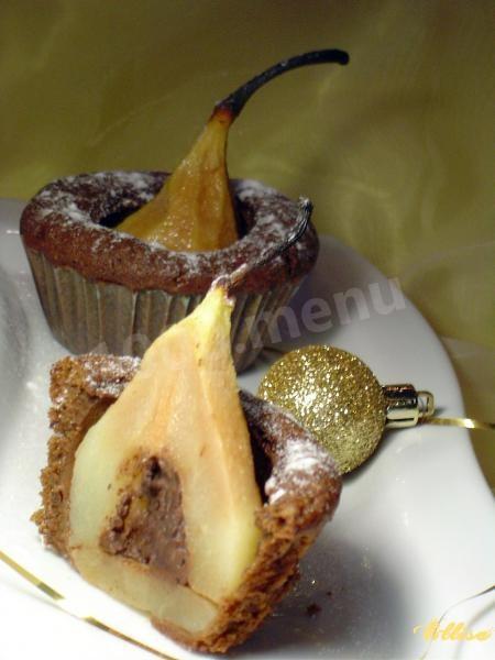 Chocolate and pear muffins