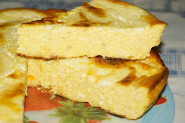 Cottage cheese casserole with oatmeal and pumpkin